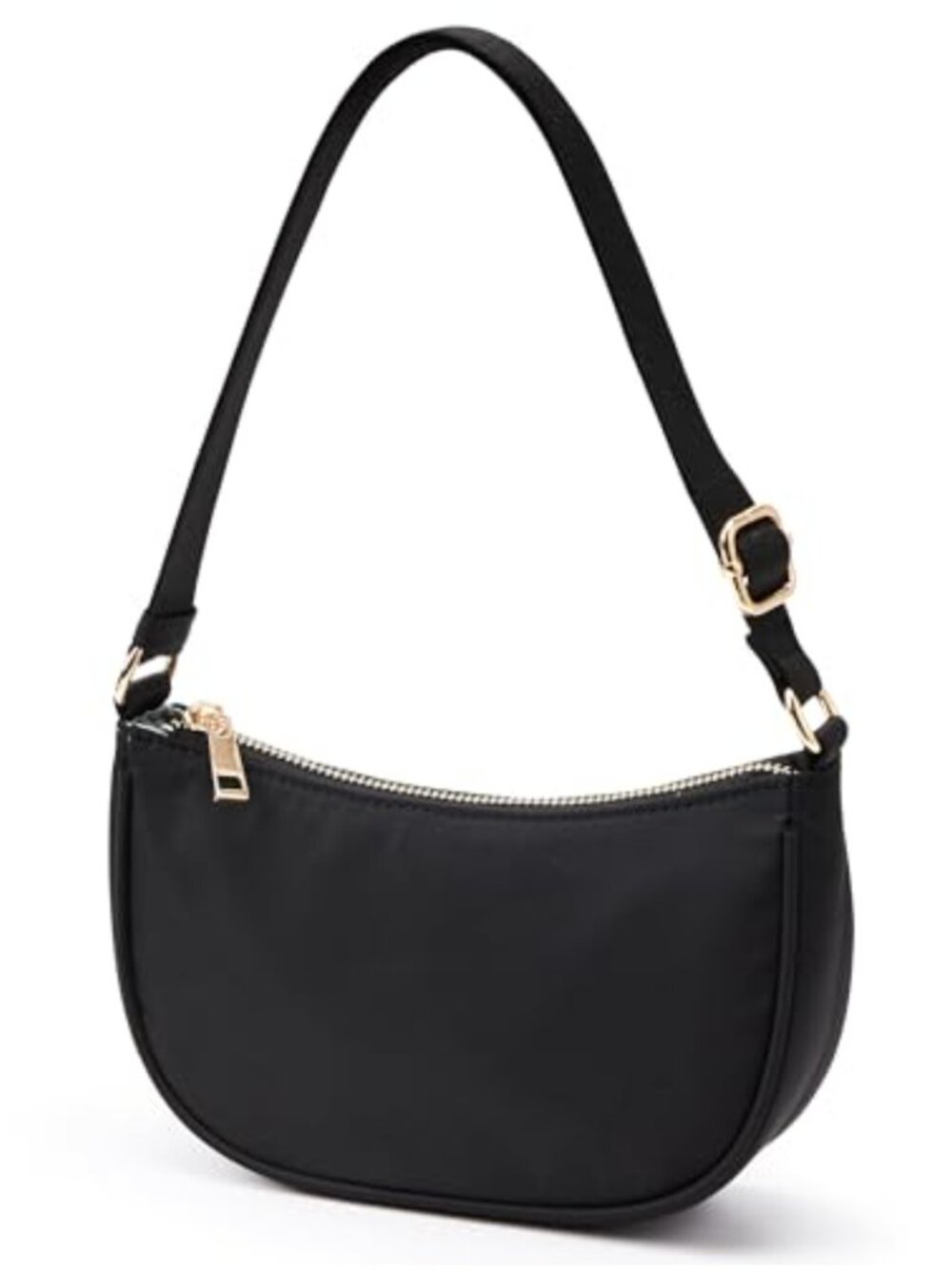 Mini Baguette Shoulder Bag Nylon Zipper 1L Adjustable Strap